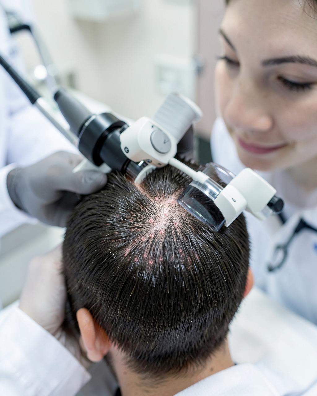 Tricoscopia: exame do couro cabeludo com dermatoscópio